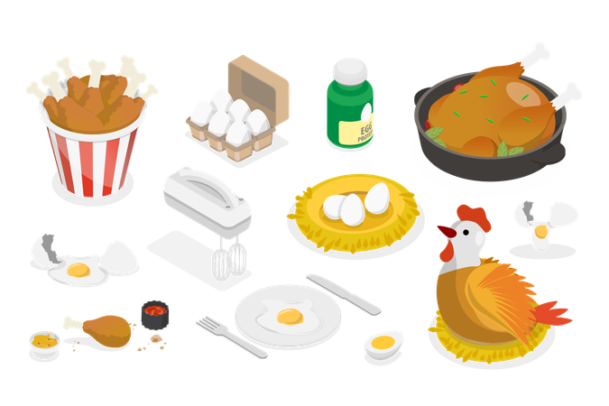 Chicken Products  Illustration