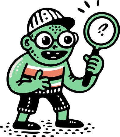 Niño buscando algo  Ilustración