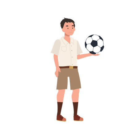 Niño con futbol  Ilustración