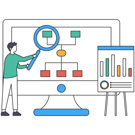 Chico con planificación empresarial  Ilustración