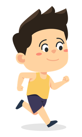 El chico es un atleta.  Ilustración