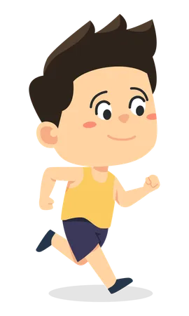 El chico es un atleta.  Ilustración