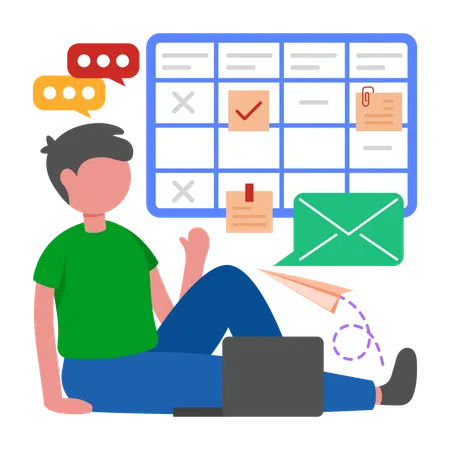 Niño Mantener horario flexible  Ilustración