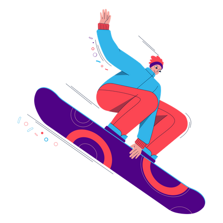 Chico de snowboard  Ilustración