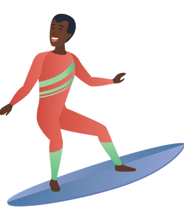 Chico surfeando  Ilustración