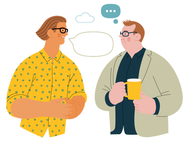 Chicos hablando  Ilustración