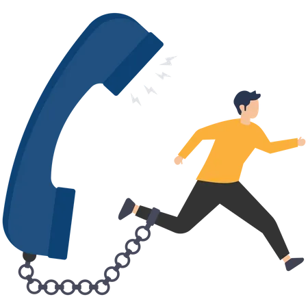 Chief yelling on telephone  Illustration