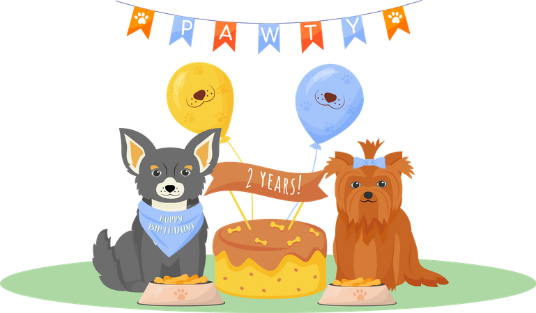 Anniversaire de chien  Illustration