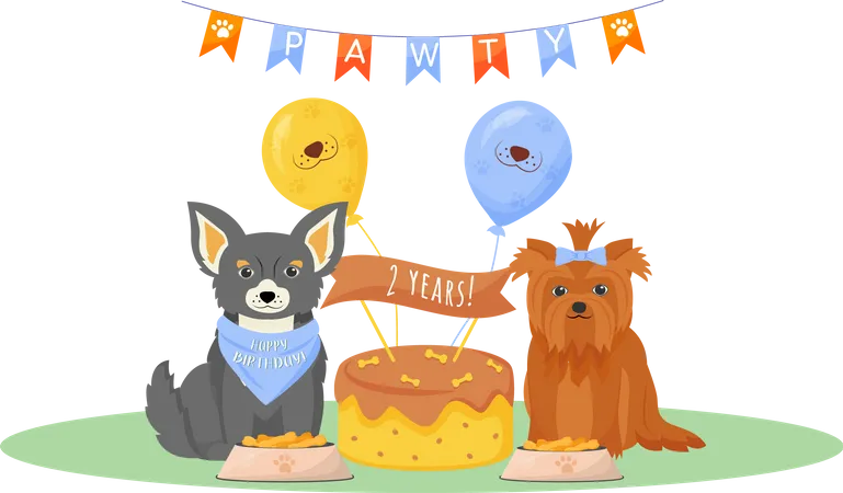 Anniversaire de chien  Illustration