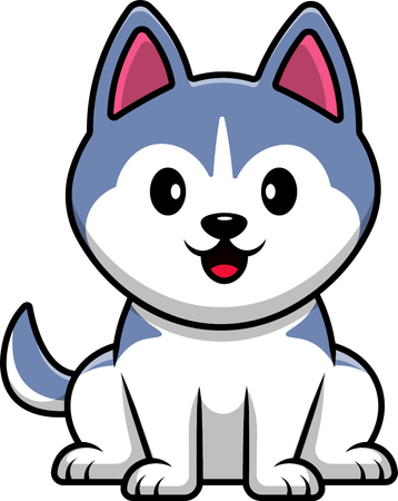 Garde de chien husky  Illustration