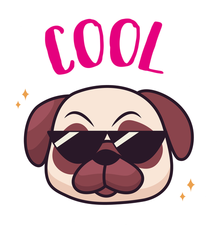 Chien mignon avec des lunettes  Illustration