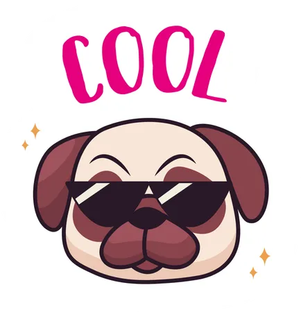 Chien mignon avec des lunettes  Illustration