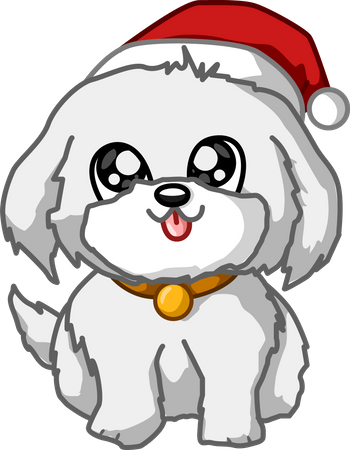 Chien portant un chapeau de Noël  Illustration