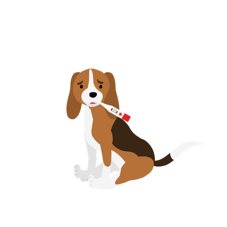 Chien souffrant de fièvre  Illustration