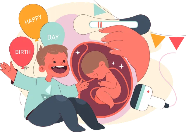 Child birth day  Illustration