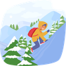 free climbing on mountain illustrations