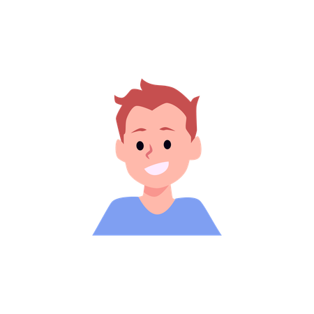 Child boy with messy hairstyle  Illustration