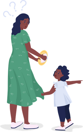 Child calling mother for toy  Illustration