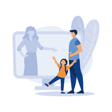 Child care online platform  Illustration