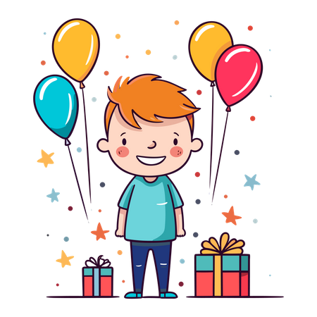 Child celebrating birthday  Illustration