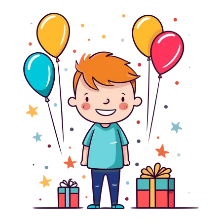 Child celebrating birthday  Illustration