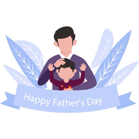 Child celebrating Father's Day  Illustration