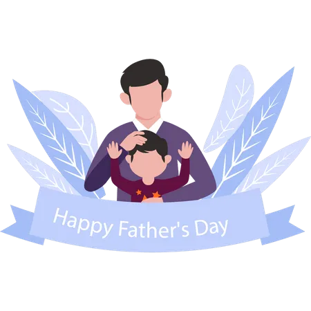 Child celebrating Father's Day  Illustration