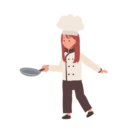 Child Chef Prepares a Delicious Meal  Illustration