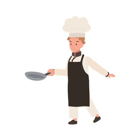 Child Chef Prepares a Delicious Meal  Illustration