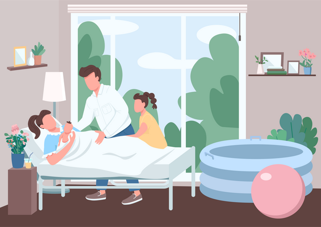 Child delivery Illustration