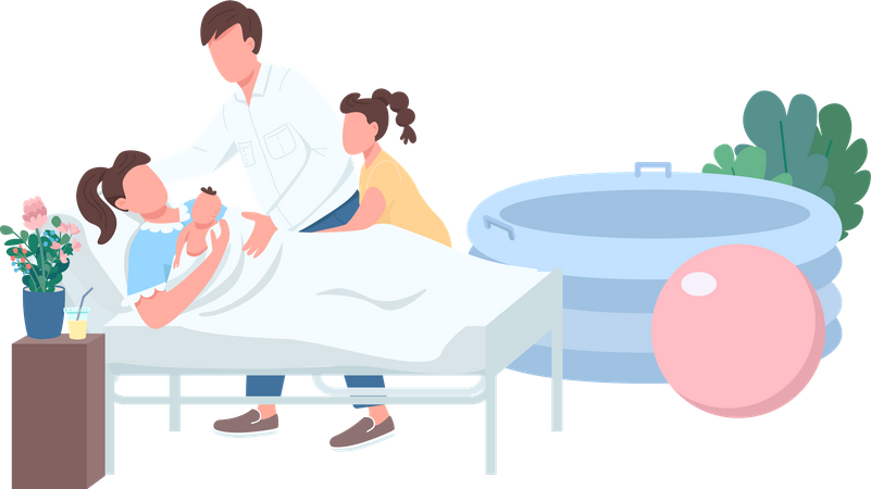 Child delivery  Illustration