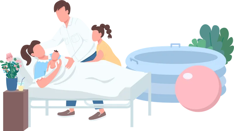 Child delivery  Illustration