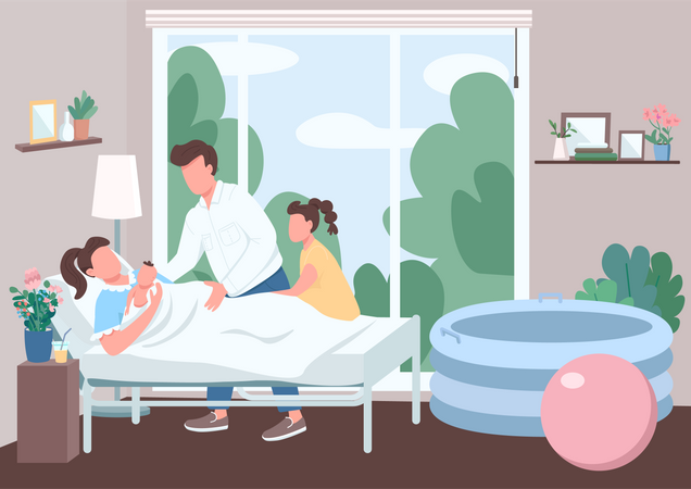 Child delivery  Illustration