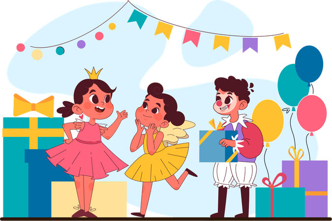 Child enjoying in party  Illustration