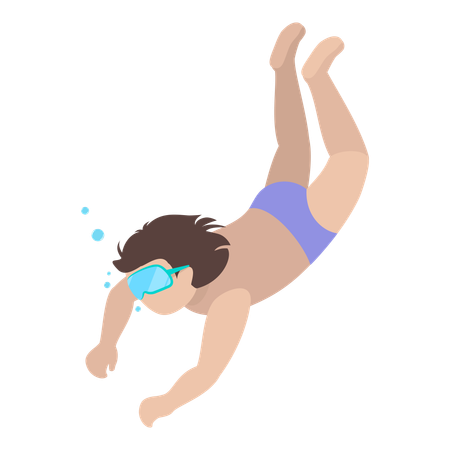Child enjoying snorkeling  Illustration
