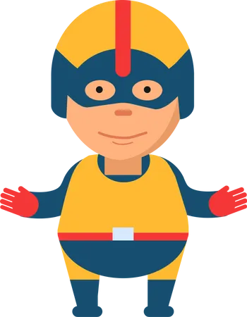 Child In Hero Costume  Illustration