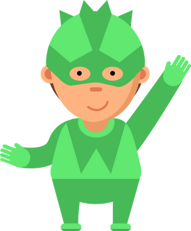 Child In Hero Costume Illustration