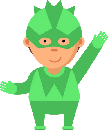 Child In Hero Costume Illustration
