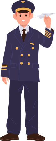 Child in pilot uniform  Illustration