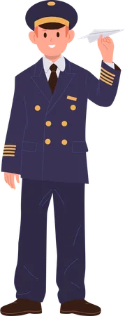 Child in pilot uniform  Illustration