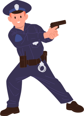 Child in police uniform  Illustration