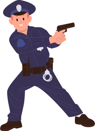 Child in police uniform  Illustration