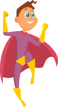 Child In Superhero Costume Illustration