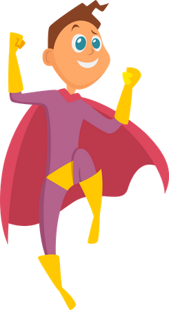 Child In Superhero Costume  Illustration