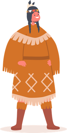 Child in Traditional Dress  Illustration