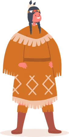 Child in Traditional Dress  Illustration