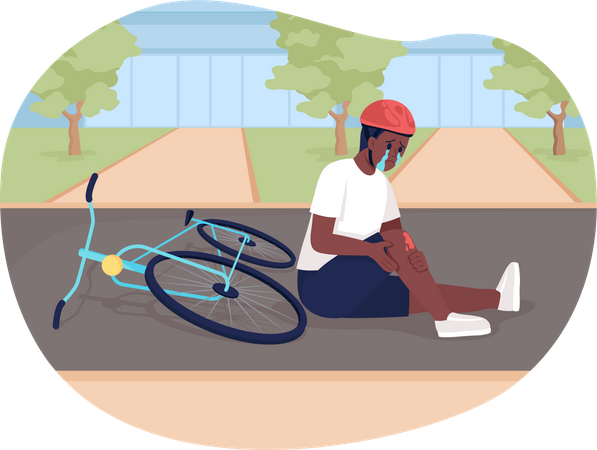 Child injured in bike accident  Illustration