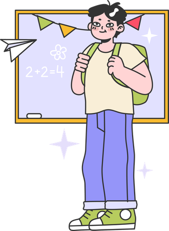 Child is learning in school  Illustration