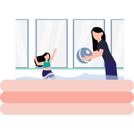 Child is playing in the baby pool  Illustration