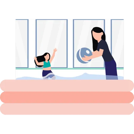 The Child Is Playing In The Baby Pool Illustration